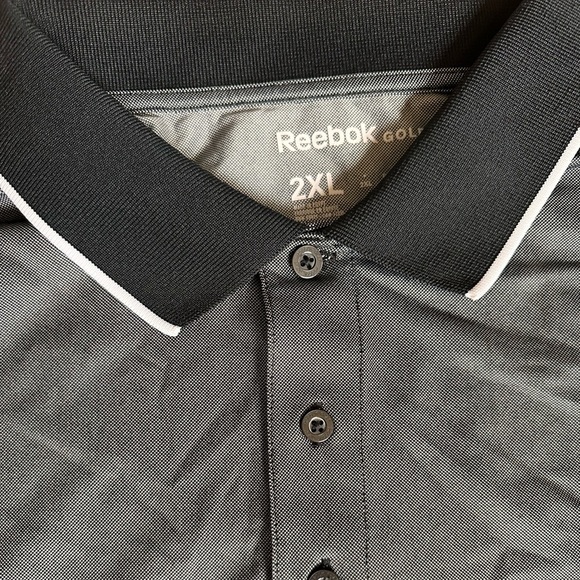 🌻 Reebok Golf Dry Quick Button Polo, Black, Men’s Plus Size XXL  NWT - Picture 3 of 4
